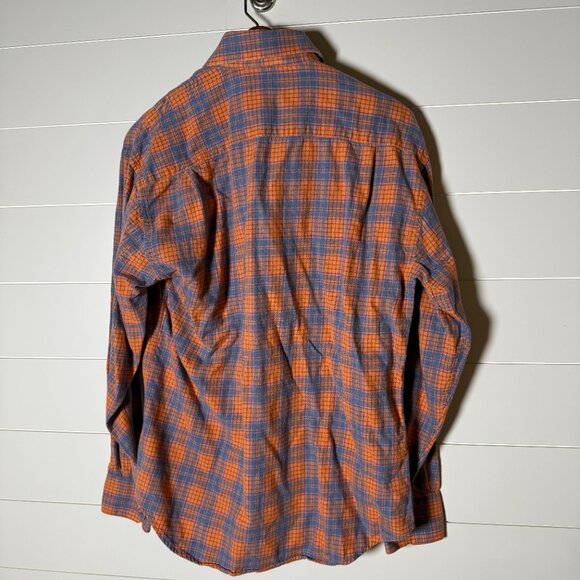Kuhlman Flannel Button Up Long Sleeve Orange & Gray/Blue Plaid Fall Sz 40 - Picture 5 of 8